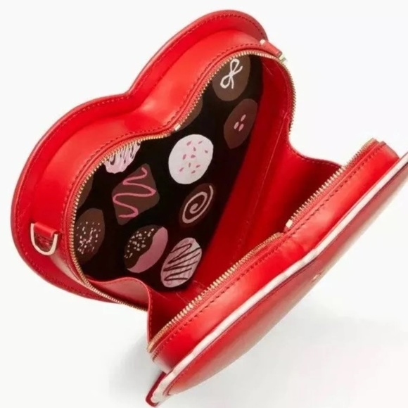 Kate Spade NY Red Leather Crossbody Heart Bag NWT - Picture 11 of 12